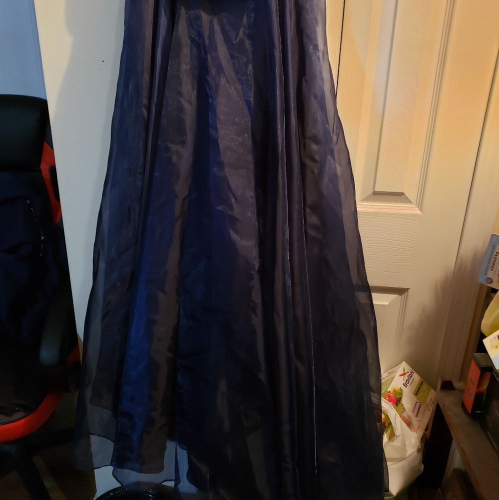 Navy blue squid full length formal dress